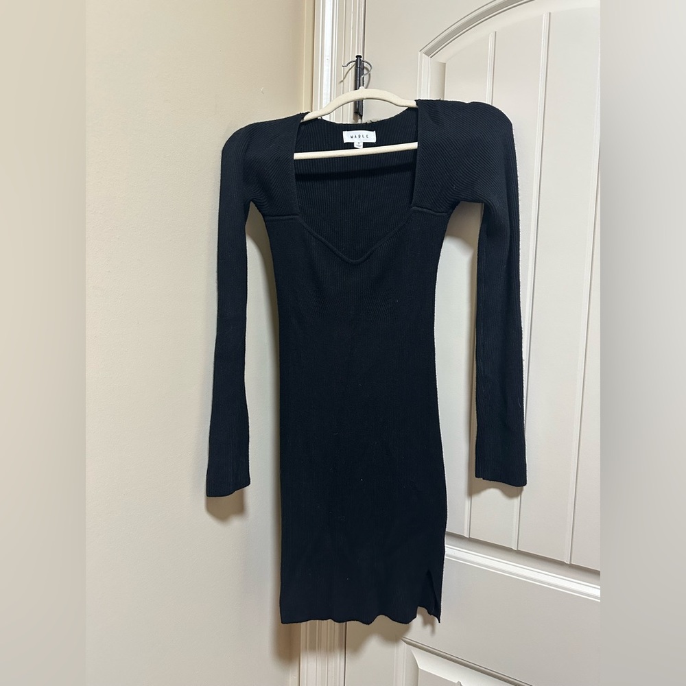 MABLE Black Bodycon Sweater Dress
